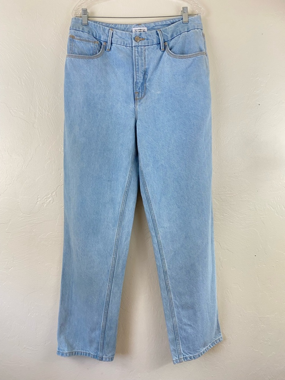 Good American Size 10 Blue High Waist Cotton Stretch Denim Straight Leg Jean